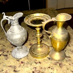 three metal interior items